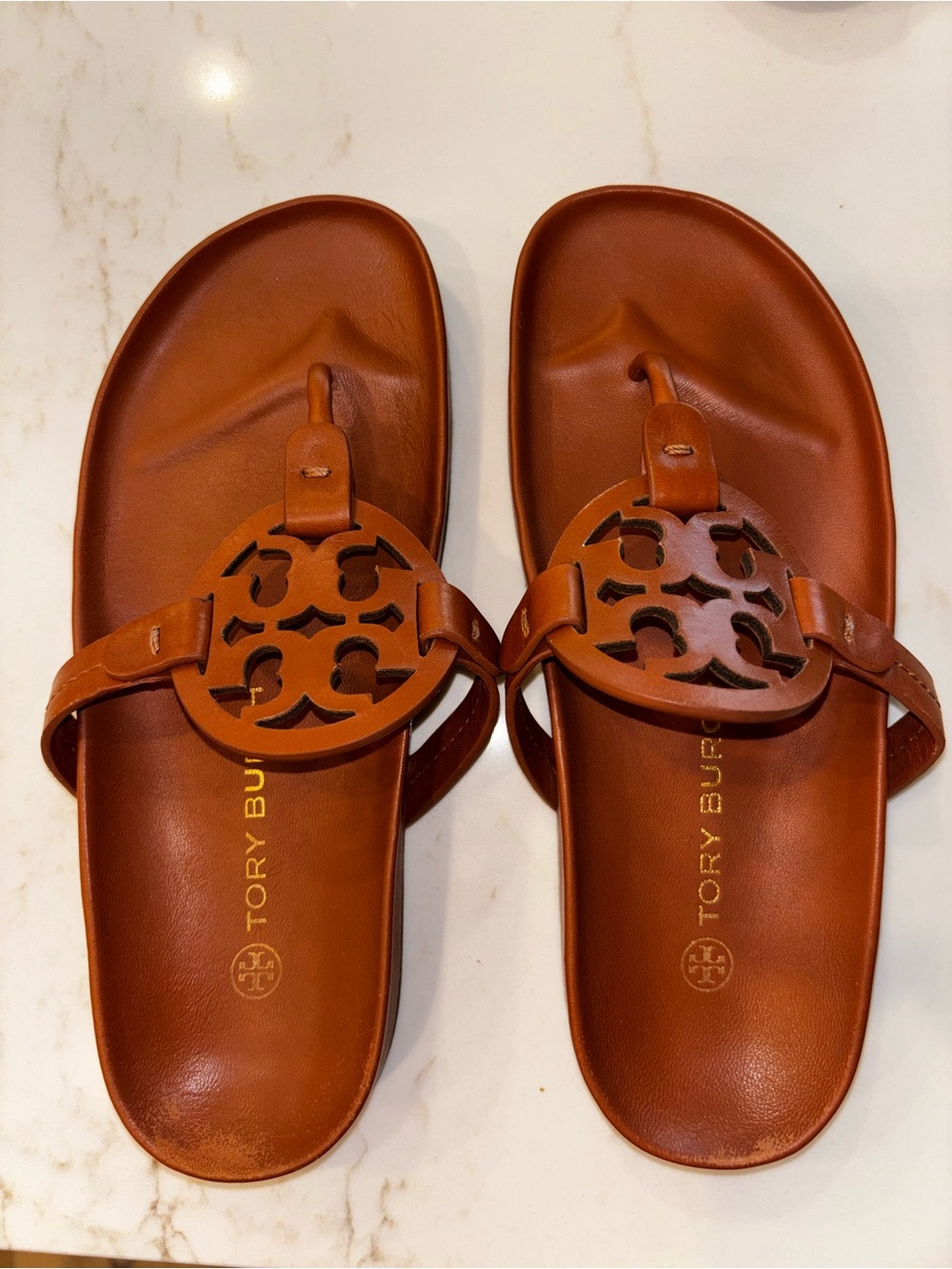 Tory Burch Women's Miller Cloud Sandal in Bourbon Miele Leather